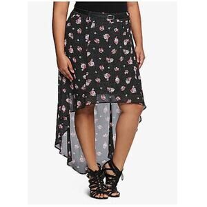 Torrid Black High Low Midi Skirt Night Out
